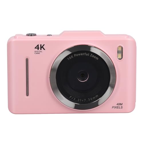 4K-Digitalkamera, Tragbare High-Definition-Videokamera für Reisen, Digitalkamera, Kompaktkamera für Vlogging (Rosa) von Acouto