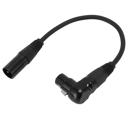 Acouto Rechtwinkliger XLR-auf-gerader XLR-Kabeladapter, Breite Kompatibilität für Keyboards, E-Pianos, Schlagzeug (1 m / 3,3 Fuß) von Acouto