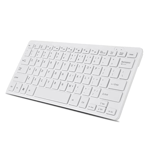 Acouto Teclado Ordenador 78 Tasten, Ultradünne USB-Tastatur mit Kabel für Desktop-Computer, Laptop, Pc, Kunststoff, Tastiera Pc Con Filo (White) von Acouto