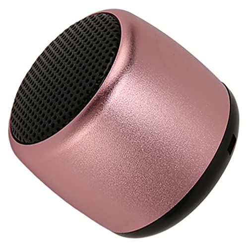 Acouto Tragbarer -Lautsprecher, Wiederaufladbar, Schwerer Subwoofer für Telefon, Tablet, PC, Klarer Klang mit Großer Reichweite für Reisende und Musikliebhaber, Aluminiumlegierung (Rosa) von Acouto