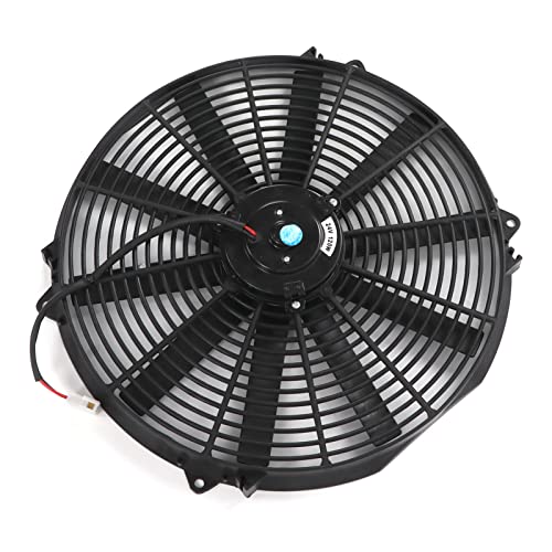 Elektrischer Kühler Slim Fan Kühlerlüfter Elektrischer Kühlerlüfter 16 Zoll 24 V 120 W Push-Pull Reversibler Lüftermotor Universal für Auto/LKW/Wohnmobil von Acouto