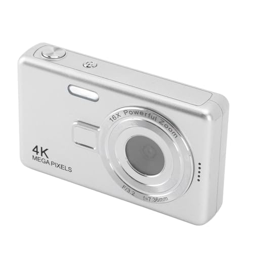 Taschen-Digitalkamera mit 16-fachem Zoom-Autofokus, 12 MP 1080P-Digitalkamera für Studenten und Reisefotografie (Silver) von Acouto