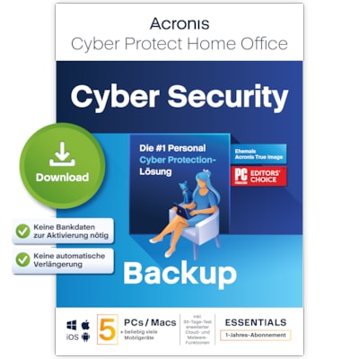 Cyber Protect Home Office | Backup | 5 Geräte | Download & Produktschlüssel von Acronis