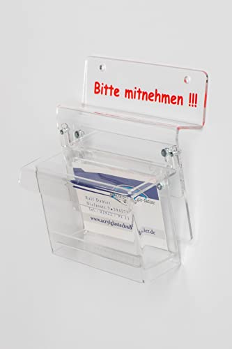 Visitenkartenhalter wetterfest für den Außenbereich BITTE MITNEHMEN von Acrylglastechnik Danier