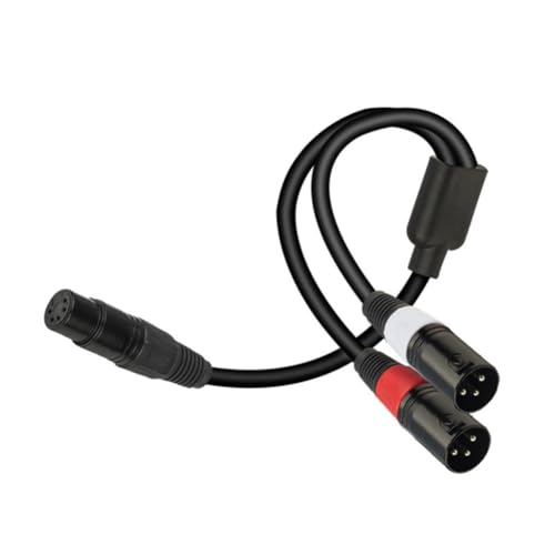 Acvxulfs 5-Adriges XLR-Buchse auf 3-Adriges Dual-XLR-Stecker-Audio-Konvertierungskabel, XLR-Verstärker-Mikrofonkabel, 0,5 M von Acvxulfs