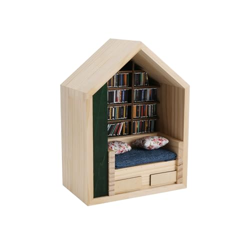 Acvxulfs Kleine Bibliothek mit 200 Büchern, Anti-Angst-Bücherregal, Miniatur-Ornament Aus, Stressabbau, Geschenke zum Abschütteln Ihrer Ängste von Acvxulfs