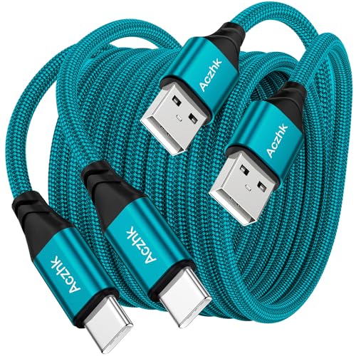 USB C Kabel 3M 2pack Typ C Ladegerät Schnellladegerät 3A Blei Nylon Geflochten für Samsung Galaxy S21 S20 S10 S9 A12 A20e A21s A40 A51 Huawei P30 P20 P40 Xperia, Switch, Google Pixel, Sony von Aczhk