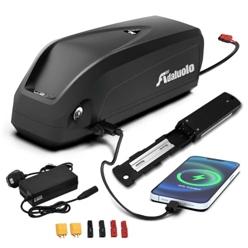 Adaluolo 36V Ebike Akku 17.5AH Hailong Ebike Batterie Elektrofahrrad Lithium-Ionen Fahrrad Batterien mit Ladegerät, USB-Anschluss, 5 Pin Grundplatte für 350W 500W 750W Motor von Adaluolo