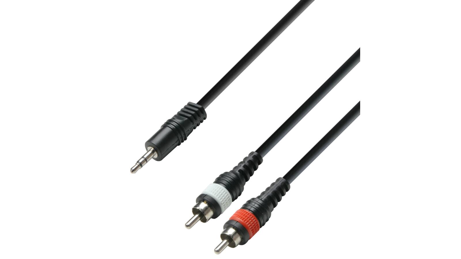 Adam Hall Cables K3 YWCC 0100 - Audiokabel 3,5 mm Klinke stereo auf 2 x Cinch male 1 m von Adam Hall Cables