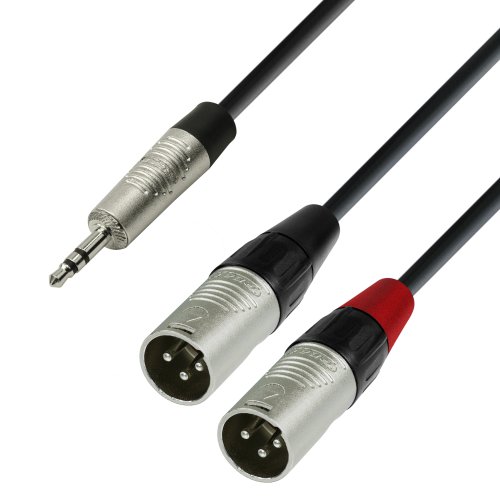 Adam Hall Cables 4 STAR YWMM 0300 Y-Kabel REAN 2 x XLR Male auf Miniklinke TRS | 3 m von ah Cables