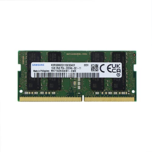 Sam Original 16GB (1x16GB) DDR4 3200MHz PC4-25600 (oder 2933MHz oder 2666MHz) SODIMM 2Rx8 CL22 1.2V Notebook Laptop Gaming Speichermodul Upgrade RAM M471A2K43EB1-CWE Adamanta von Adamanta