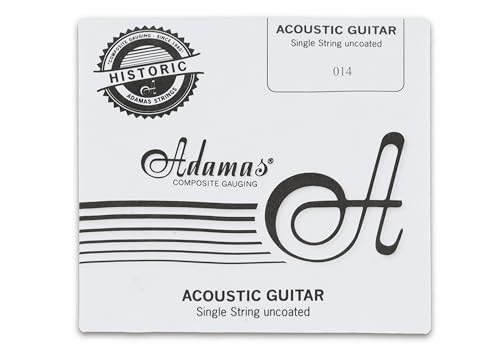 Adamas Saite für Akustikgitarre unbeschichtet Plain - blanke Stahlsaite,Messing ball-end .014"/0,36mm von Adamas