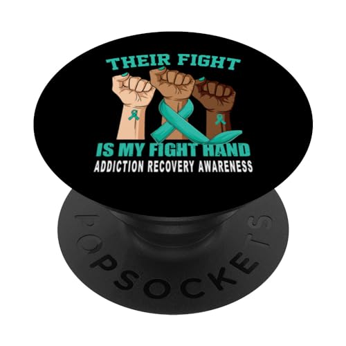 Addiction Recovery Bewusstsein Blaugrün Band Frauen Handstütze PopSockets mit austauschbarem PopGrip von Addiction Recovery Awareness products (Lwaka)