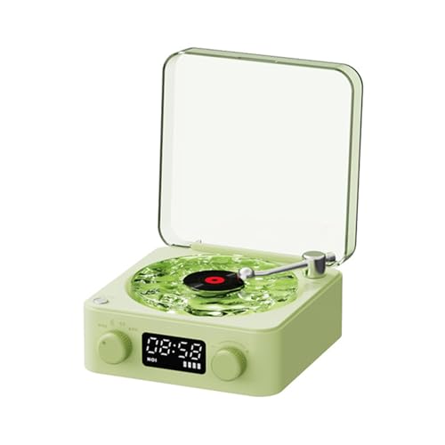 The Waves Vinyl Player,Waves Vintage Vinyl Record Player Bluetooth Speaker, Retro Turntable Speaker with 4 Sounds of Nature with RGB Light for Relax Asleep (Green) von Adius