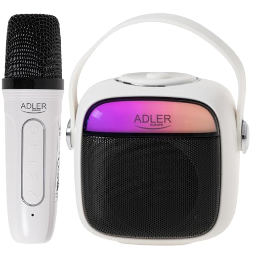 Adler Funklautsprecher mit Mikrofon für Karaoke Bluetooth AD 1199 W 4 Sprachmodulationen und Originalstimme 8 Stunden Betriebszeit von Adler Europe