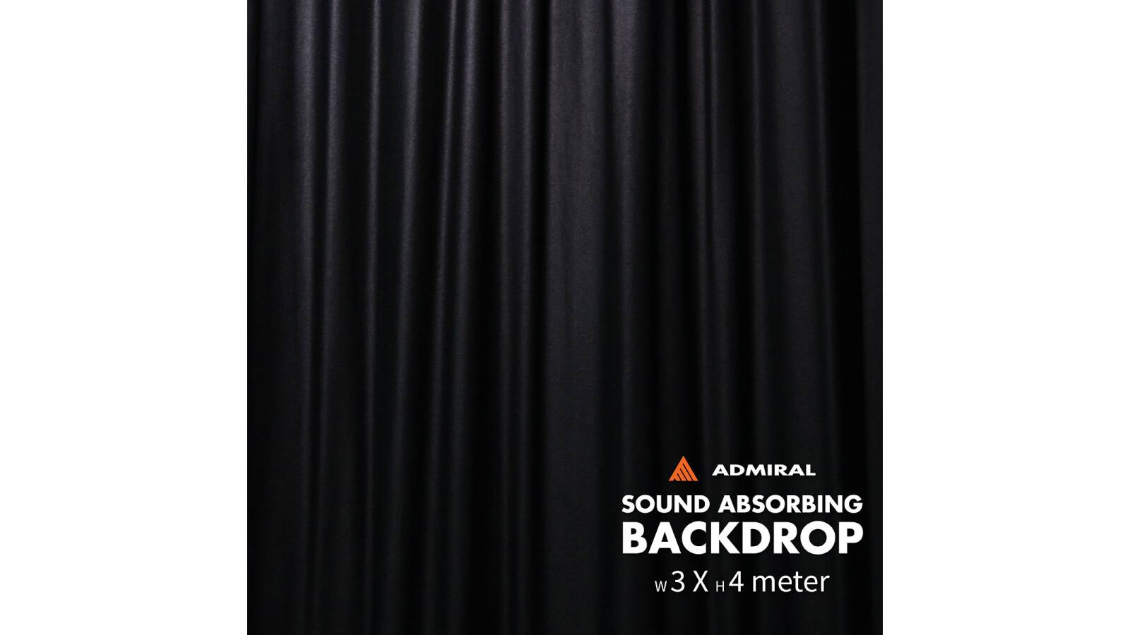 Admiral Backdrop 380 g/m² 3m breit x 4m hoch schwarz von Admiral