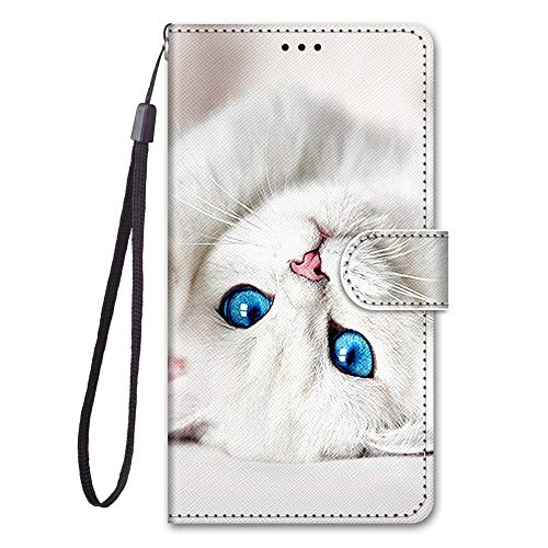 Adolasx Kompatibel für Nothing CMF Phone 1 Hülle Leder mit Band Motiv [Magnetisch] Kartenfach Klappbar Flip Tier Hüllen Handyhülle Bumper PU Cover Case - Katze A von Adolasx