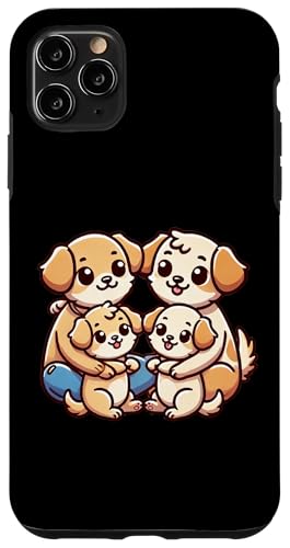 Hülle für iPhone 11 Pro Max Liebevolle Hundefamilie, Mutter und Vater mit zwei Kindern von Adorable Family Time