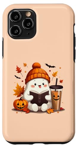 Hülle für iPhone 11 Pro Niedliches Geister-Lesebuch Halloween Herbst Herbst Geist Kaffee von Adorable Ghost Reading Book Halloween Coffee Lover