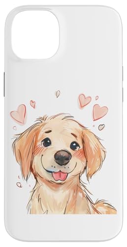 Hülle für iPhone 14 Plus Golden Retriever Hund mit Herzen von Adorable Puppy Dogs with Hearts Collection