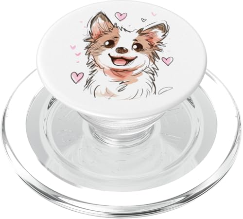 Niedlicher Hund umgeben von Herzen PopSockets PopGrip für MagSafe von Adorable Puppy Dogs with Hearts Collection