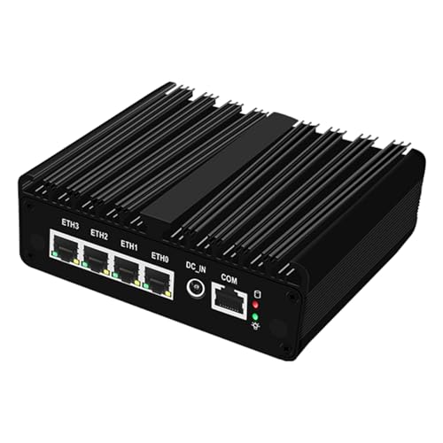 AdvanElink Mikro Firewall Appliance J4125, 4 x i226-V 2.5GbE LAN, Barebone-System, DDR4 lüfterloser Mini-PC-Router, RJ45 COM, 4G/3G SIM-Steckplatz, AES-NI von AdvanElink