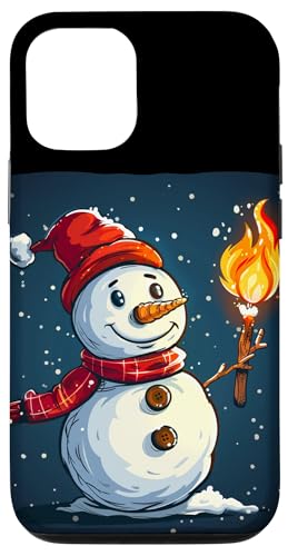 Hülle für iPhone 12/12 Pro Lustiger Schneemann mit Taschenlampe für Abenteuer Jungen und Mädchen von Adventure Snowman with Torch