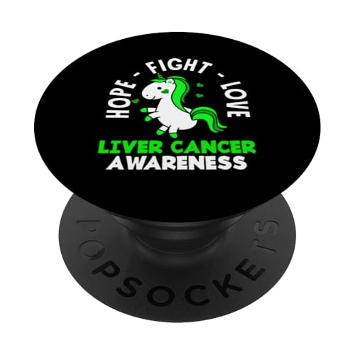 Leberkrebs-Bewusstsein Hoffnung Kampf Liebe Einhorn PopSockets Klebender PopGrip von Advocate for Liver Cancer Warriors and Survivors