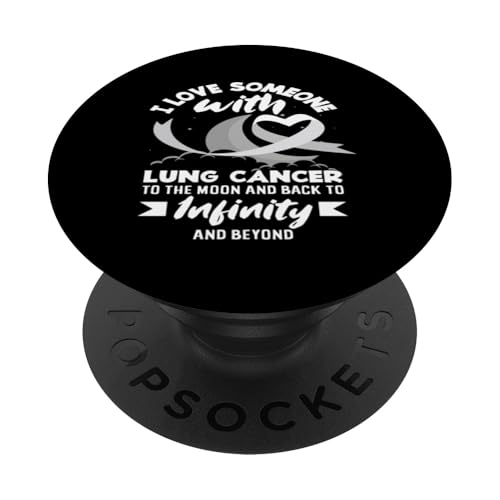 Lungenkrebsbewusstsein Love Someone Moon Back Infinity PopSockets Klebender PopGrip von Advocates for Lung Cancer Support and Solidarity