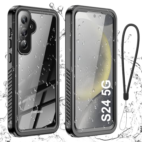 Aekyiwot Handyhülle für Samsung Galaxy S24 5G Hülle, IP68 Wasserdicht Schutzhülle für Samsung S24 Hülle, 360 Grad Full Case für Galaxy S24 Stoßfest Sturzfest, Schwarz von Aekyiwot