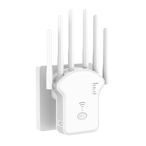 WLAN Repeater WLAN Verstärker 1200Mbit/s Dualband 2,4GHz+5GHz WiFi Booster mit Repeater/Router/Access Point Modus,4 Antenne,Einfache Einrichtung,WiFi Range Extender Mit LAN/WAN Port von Aenxwa