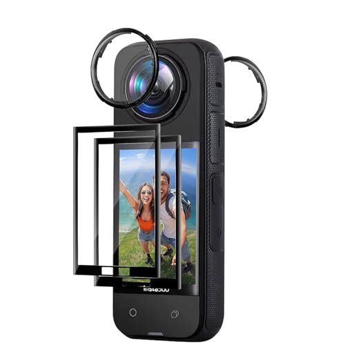 Aerku Zubehör Schutzfolie für Insta360 X4 Standard Linsenschutz mit Displayschutzfolie [2+2 Stück], einfache Installation Objektivschutz Anti-Kratzen Screen Protector 9H Härte Kamera Schützen von Aerku