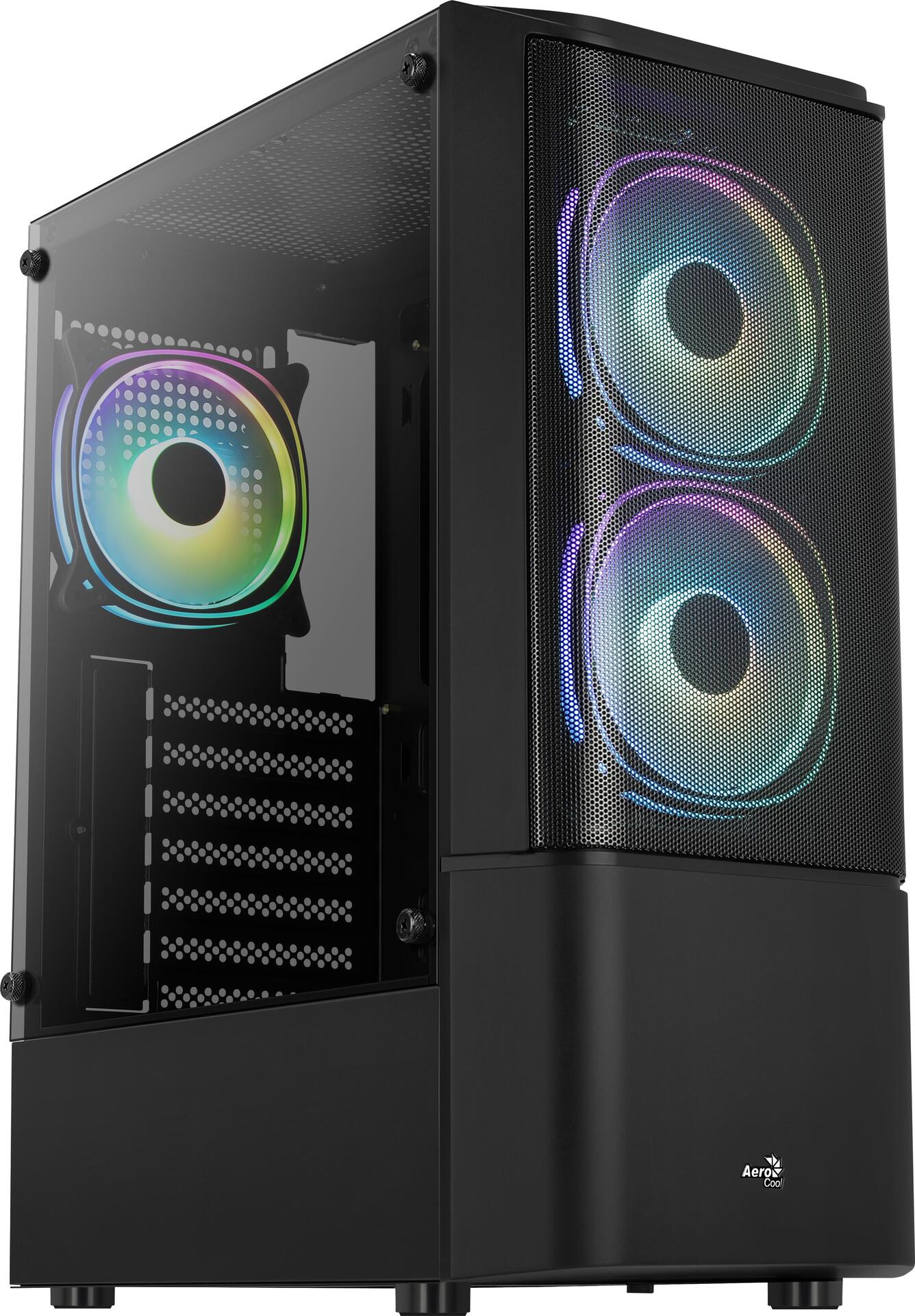 AeroCool Quantum Mesh - MDT - ATX - Seitenteil mit Fenster (gehärtetes Glas) - no power supply (ATX) - Schwarz - USB/Audio (ACCM-PV31133.11) von AeroCool