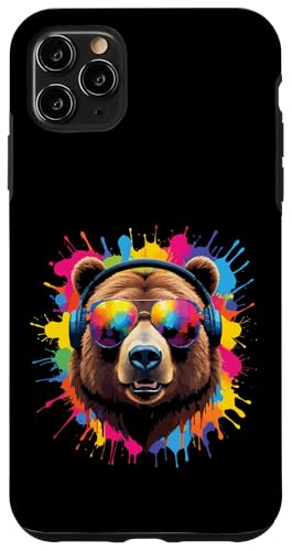 Splash Art Grizzly Musik Ursidae Kopfhörer Bär Hülle für iPhone 11 Pro Max von Aesthetic Art Bär Grizzly Liebhaber Design