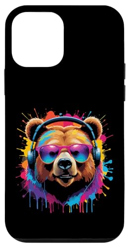 Splash Art Grizzly Musik Ursidae Kopfhörer Bär Hülle für iPhone 12 mini von Aesthetic Art Bär Grizzly Liebhaber Design