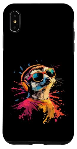 Splash Art Surikate Musik Manguste Kopfhörer Erdmännchen Hülle für iPhone XS Max von Aesthetic Art Erdmännchen Surikate Fan Design