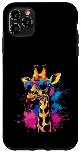 Splash Art Langhals Musik Wiederkäuer Kopfhörer Giraffe Hülle für iPhone 11 Pro Max von Aesthetic Art Giraffe Langhals Liebhaber Design