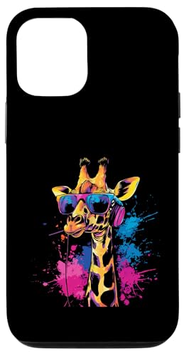 Splash Art Langhals Musik Wiederkäuer Kopfhörer Giraffe Hülle für iPhone 12/12 Pro von Aesthetic Art Giraffe Langhals Liebhaber Design