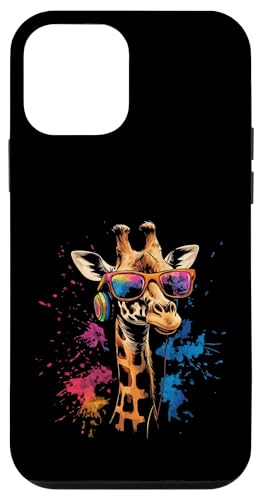 Splash Art Langhals Musik Wiederkäuer Kopfhörer Giraffe Hülle für iPhone 12 mini von Aesthetic Art Giraffe Langhals Liebhaber Design