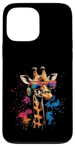 Splash Art Langhals Musik Wiederkäuer Kopfhörer Giraffe Hülle für iPhone 13 Pro Max von Aesthetic Art Giraffe Langhals Liebhaber Design