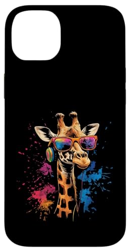 Splash Art Langhals Musik Wiederkäuer Kopfhörer Giraffe Hülle für iPhone 14 Plus von Aesthetic Art Giraffe Langhals Liebhaber Design