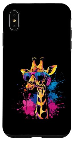 Splash Art Langhals Musik Wiederkäuer Kopfhörer Giraffe Hülle für iPhone XS Max von Aesthetic Art Giraffe Langhals Liebhaber Design