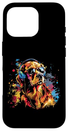 Splash Art Canide Musik K9 Kopfhörer Hund Hülle für iPhone 16 Pro von Aesthetic Art Hund Canide Liebhaber Design