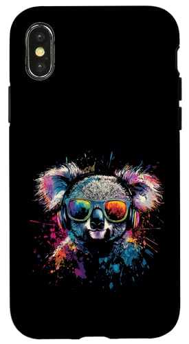 Splash Art Beutelbär Musik Koalabär Kopfhörer Koala Hülle für iPhone X/XS von Aesthetic Art Koala Beutelbär Liebhaber Design