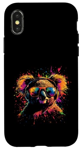 Splash Art Beutelbär Musik Koalabär Kopfhörer Koala Hülle für iPhone X/XS von Aesthetic Art Koala Beutelbär Liebhaber Design