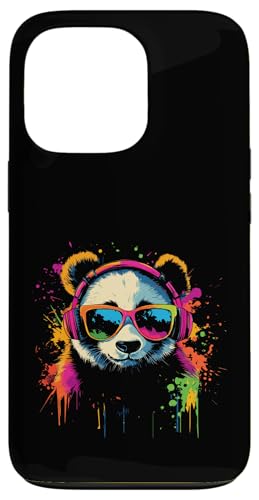 Splash Art Großer Panda Musik Bär Kopfhörer Panda Hülle für iPhone 13 Pro von Aesthetic Art Panda Großer Panda Liebhaber Design