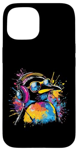 Splash Art Polarvogel Musik Frackträger Kopfhörer Pinguin Hülle für iPhone 15 von Aesthetic Art Pinguin Polarvogel Liebhaber Design