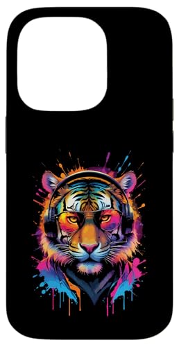 Splash Art Bengal Musik Großkatze Kopfhörer Tiger Hülle für iPhone 14 Pro von Aesthetic Art Tiger Bengal Liebhaber Design