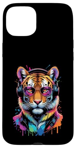 Splash Art Bengal Musik Großkatze Kopfhörer Tiger Hülle für iPhone 15 Plus von Aesthetic Art Tiger Bengal Liebhaber Design