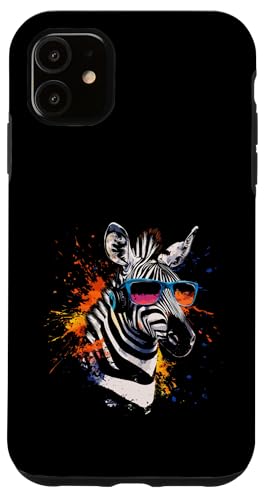 Splash Art Streifenpferd Musik Wildpferd Kopfhörer Zebra Hülle für iPhone 11 von Aesthetic Art Zebra Streifenpferd Liebhaber Design